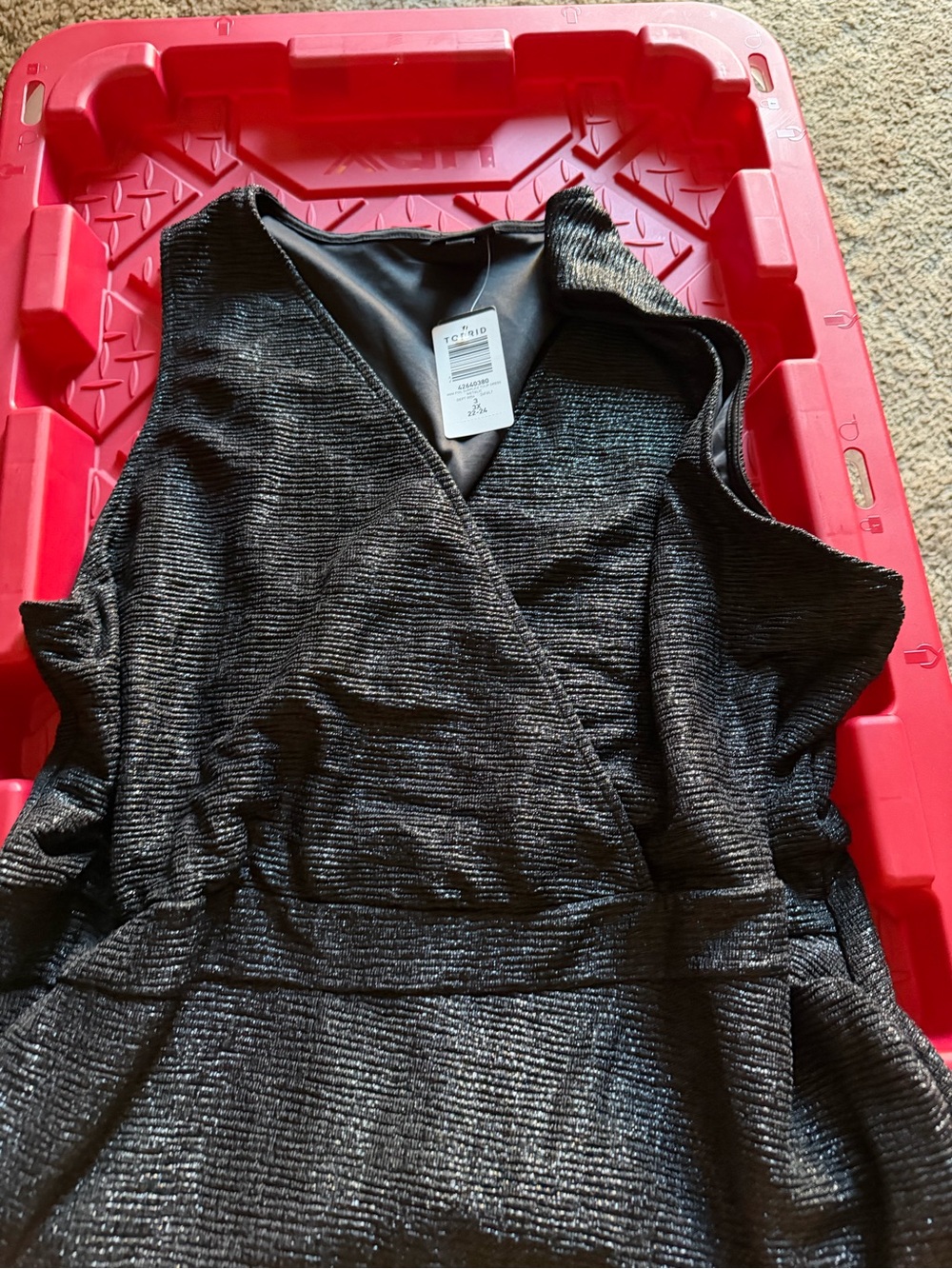 torrid Black One-Shoulder Shimmery Wrap Dress
